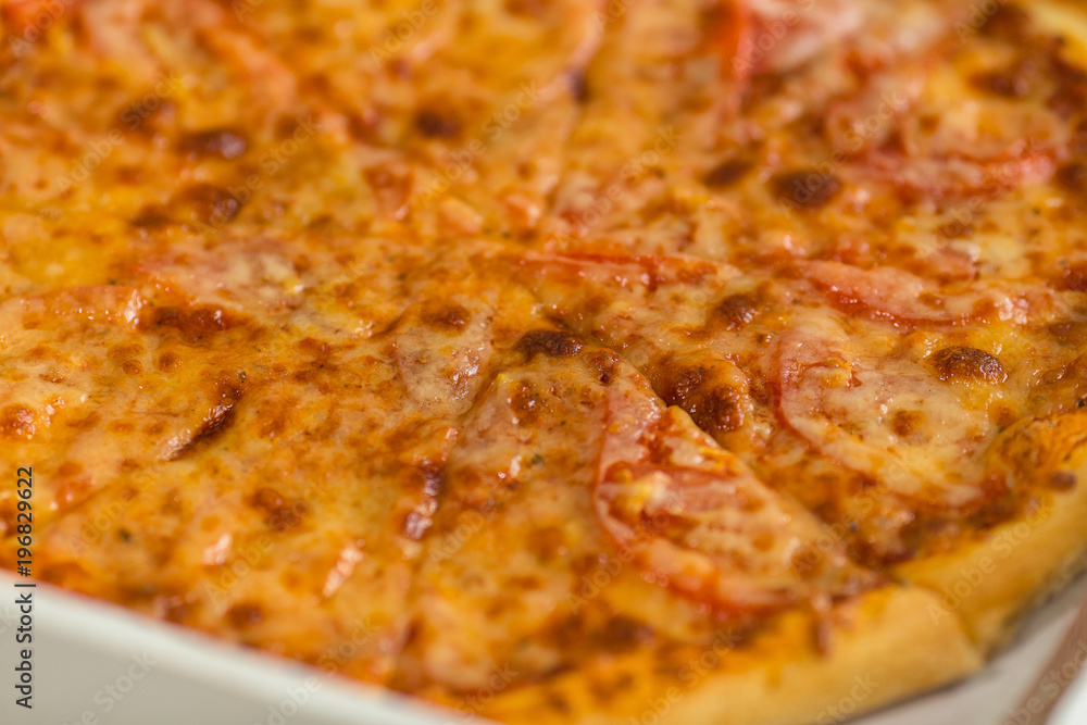 Fresh hot pizza with lots of cheese. Junk food Fresh hot pizza with lots of cheese. Junk food