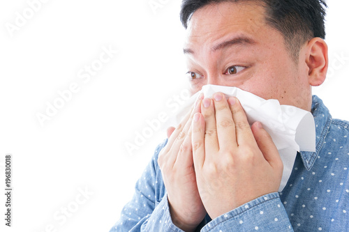 Man suffering from hay fever