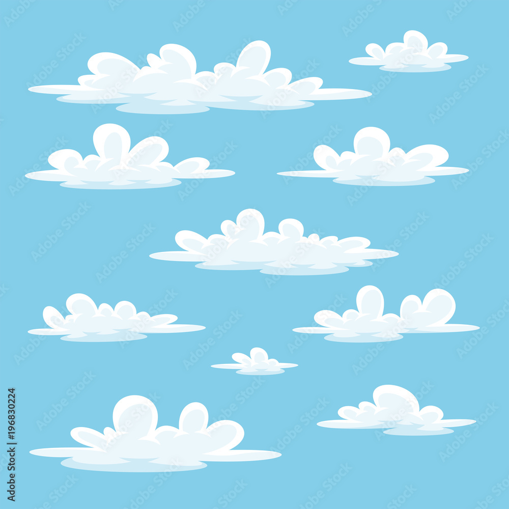 Collection of some different cartoon clouds. Collection of some different cartoon clouds.