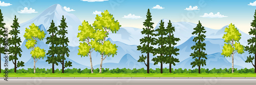 Seamless cartoon nature background.