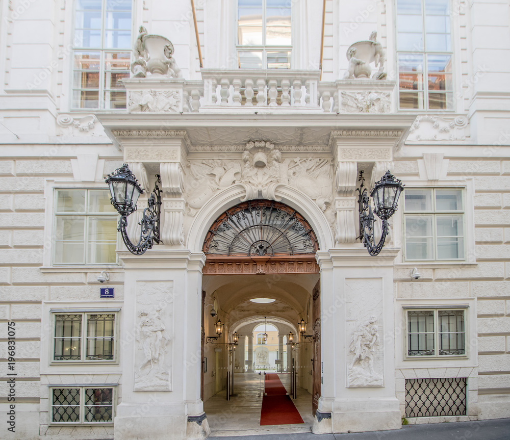 Obraz premium Winterpalais (Stadtpalais) Prinz Eugen von Savoyen in der Himmelpfortgasse in Wien, Österreich