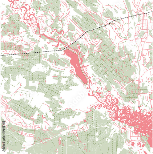 Abstract geographical map Chernobyl, Ukraine. Color vector image