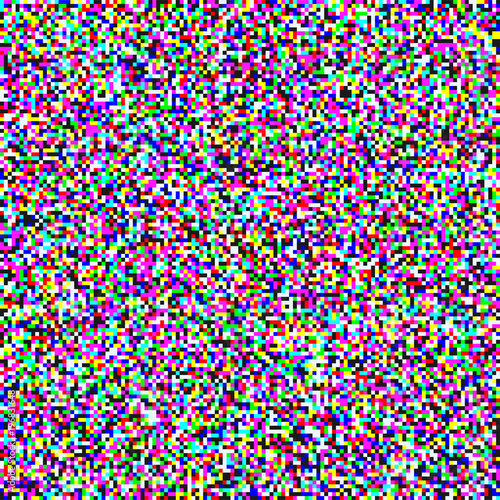 TV pixel noise of analog channel grain screen seamless background. Vector glitch effect of video snow interference or abstract vaporwave background of color pixel mosaic distortion acid color glitch