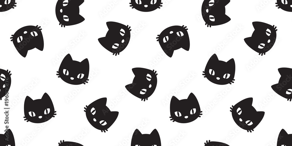 cat seamless pattern cat head vector kitten isolated wallpaper