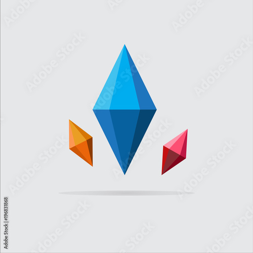 Colorful crystal icon 