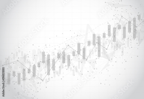 Business candle stick graph chart of stock market investment trading on dark background design. Bullish point, Trend of graph. Vector illustration