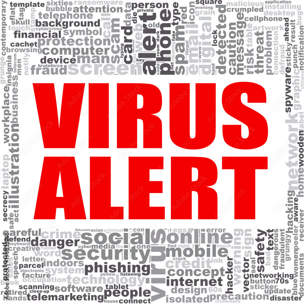 Virus detected word cloud Virus detected word cloud