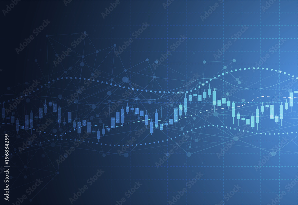 Business candle stick graph chart of stock market investment trading on dark background design. Bullish point, Trend of graph. Vector illustration Business candle stick graph chart of stock market investment trading on dark background design. Bullish point, Trend of graph. Vector illustration