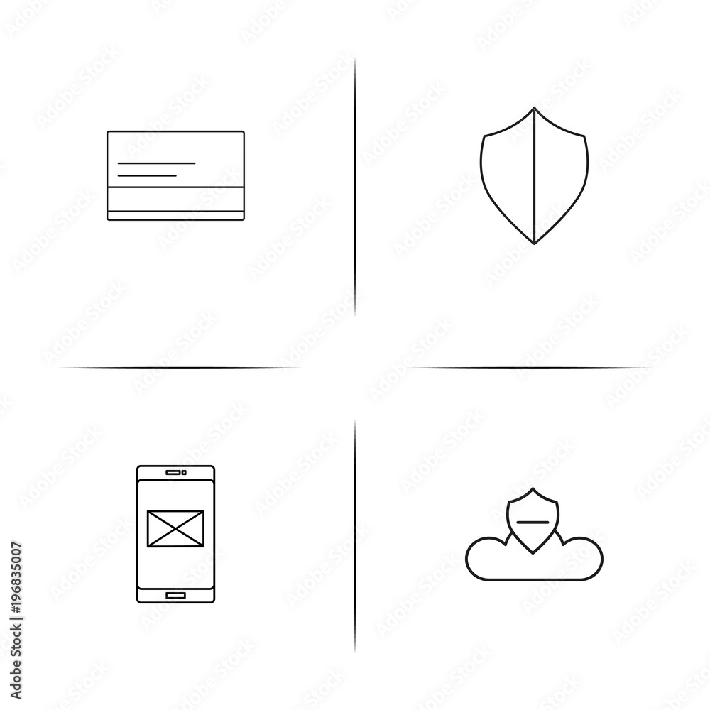 Cyber Security simple linear icon set.Simple outline icons Cyber Security simple linear icon set.Simple outline icons