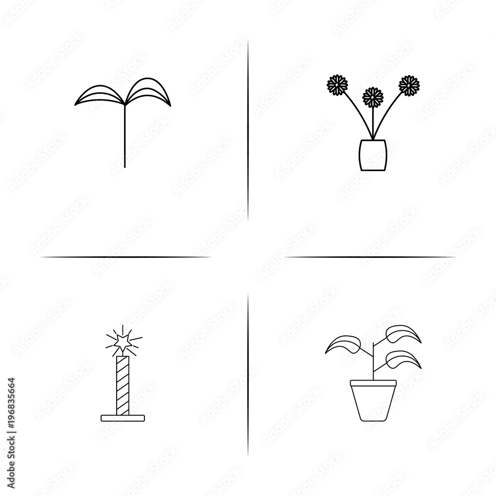 Nature simple linear icon set.Simple outline icons Nature simple linear icon set.Simple outline icons