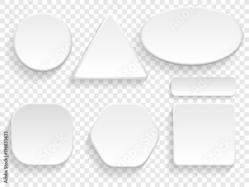 Buttons 3D white isolated s...
