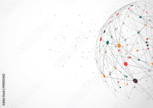 Global network connection. World map point and line composition concept of global business. Vector Illustration
