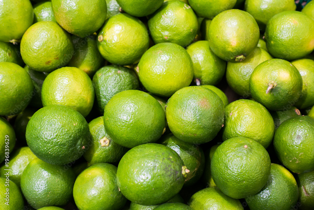 Ripe limes on the farm market Ripe limes on the farm market