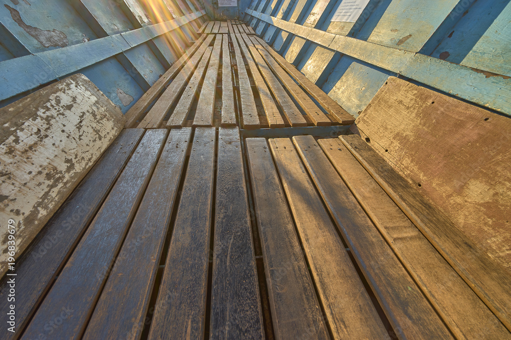 deck floor of a wooden small boat Stock Photo | Adobe Stock