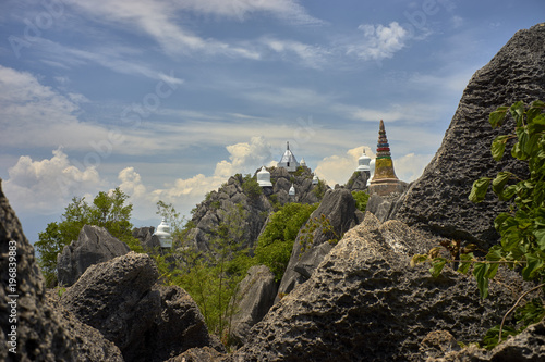 Amazing Temple in the Mountain of Thailand photo