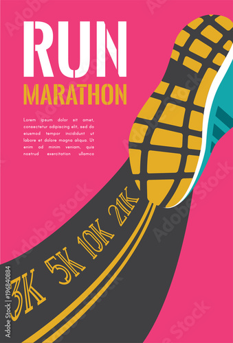 city running marathon. athlete runner feet running on road closeup. illustration vector