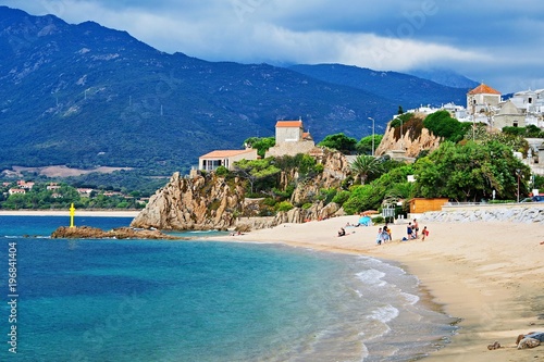 Fototapeta Naklejka Na Ścianę i Meble -  Corsica-view of the beach in Propriano