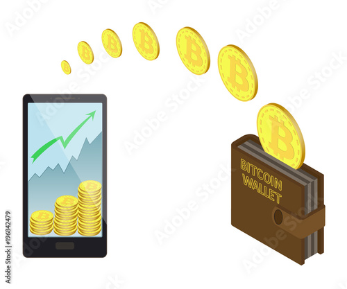 transfer bitcoin coins in the  electronic wallet