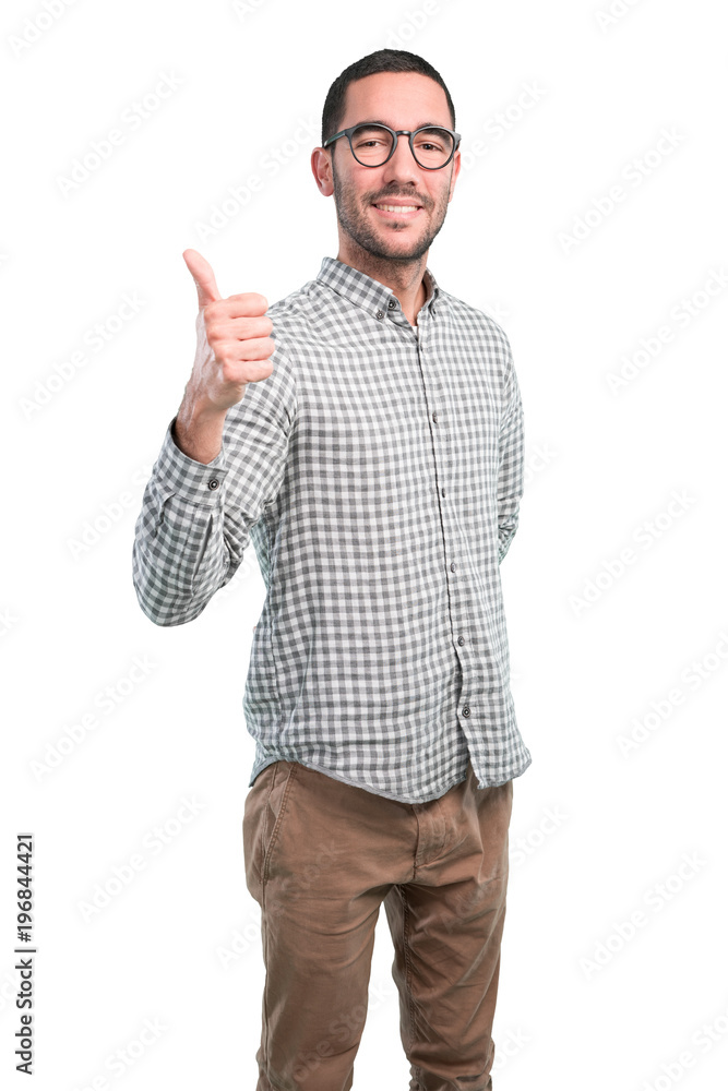 Happy young man with okay gesture Happy young man with okay gesture