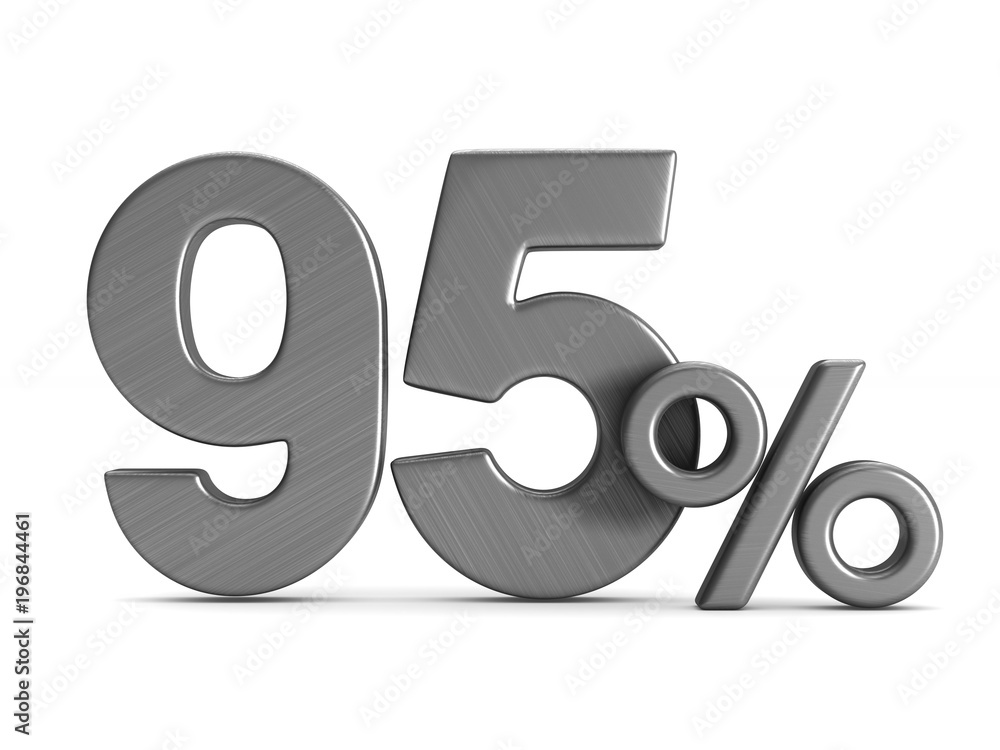 ninty five percent on white background. Isolated 3D illustration ninty five percent on white background. Isolated 3D illustration