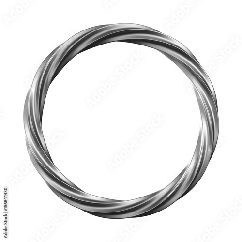 Twisted ring on white background. isolated 3d illustration