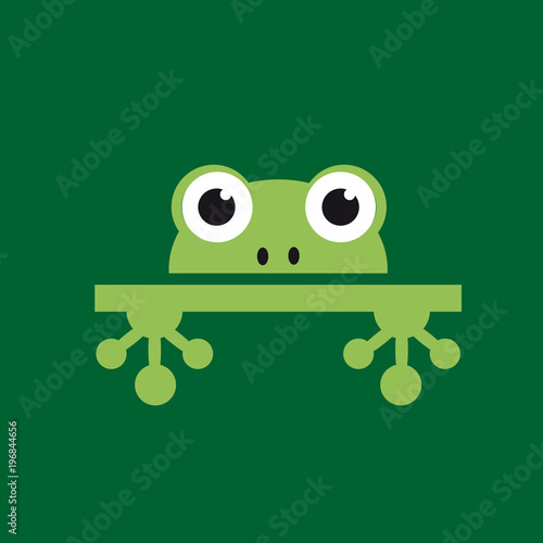 Vector logo abstract frog on green background