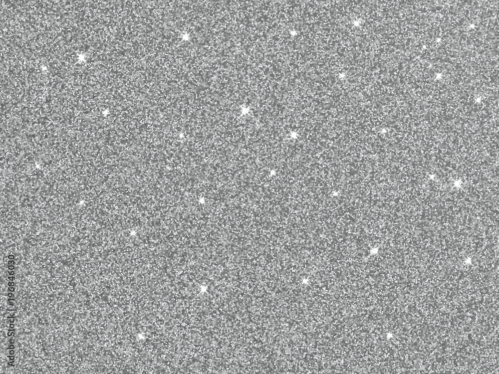 Vector silve glitter background texture. Sparkle grey glittery festive
