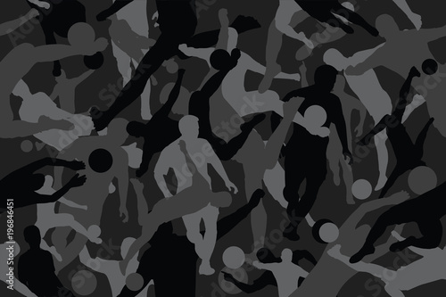 vector background of seamless soldier woodland gray soccer camo pattern