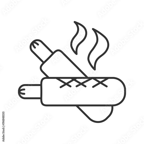 French hot dogs linear icon