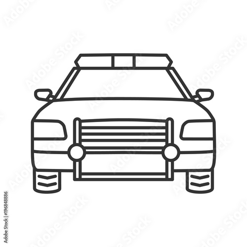 Police car linear icon