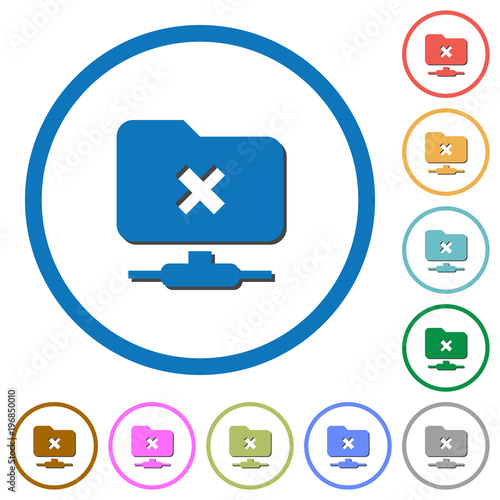 FTP cancel operation icons with shadows and outlines