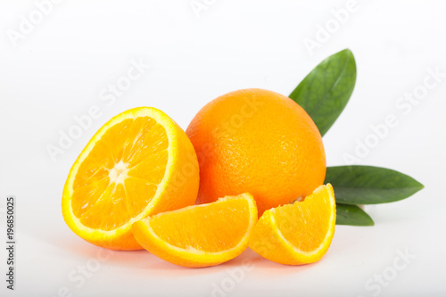 Fresh orange isolated on white background