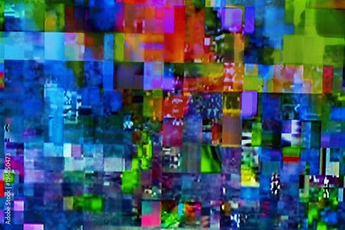 Digital TV glitch on television screen © Bits and Splits