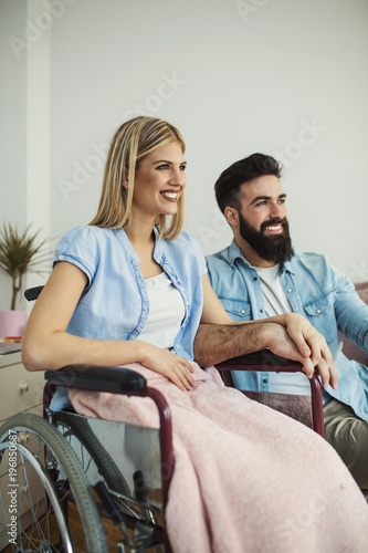 Handicapped woman and her partner