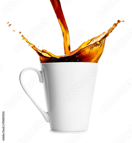 coffee or tea pouring into mug