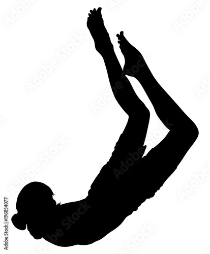 Scuba diving man silhouette vector illustration isolated on white background. Sport underwater, water sea, mask and snorkel. Diving school, Scuba school. boy fishing and swimming