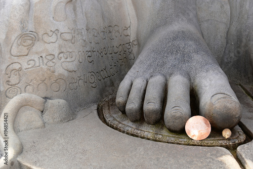 Detail, Fuß der Gomateshwara Statue, Jaina-ASket, Jain-Tempel auf Vindyagiri Hill, Shravanabelagola, Karnataka, Südindien, Indien, Südasien, Asien photo