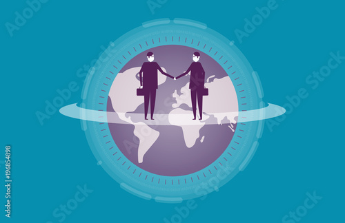 Global business team. Vector illustration partnership business concept. photo