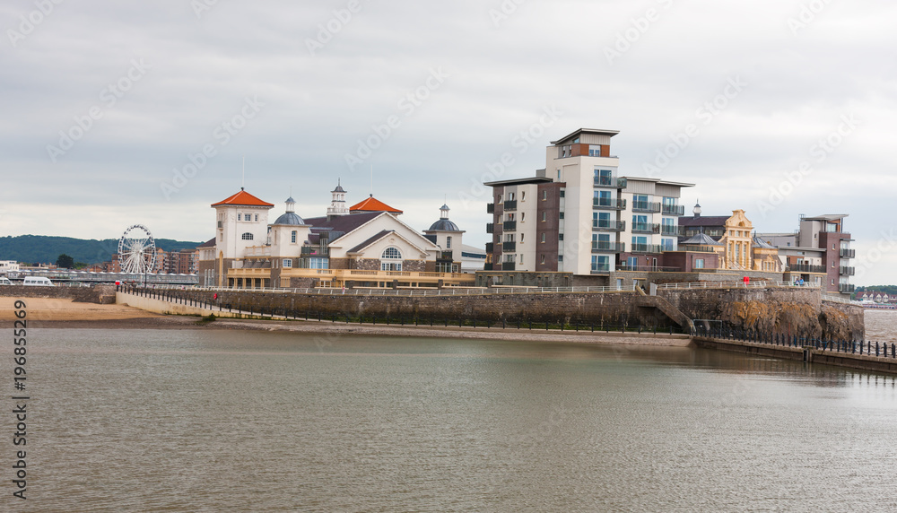 Knightstone Island of the coast of Weston-Super-Mare across Marine Lake, Somerset, England