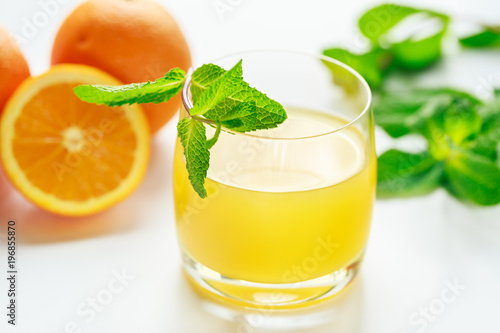 Orange juice and fresh mint