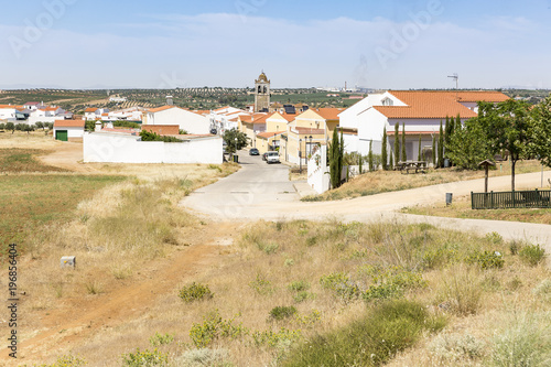 A country road to Los Santos de Maimona town, province of Badajoz, Extremadura, Spain
