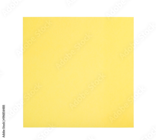 Yellow stick note isolated on white background