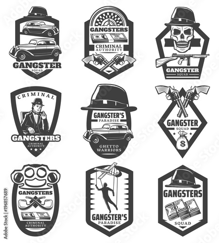 Vintage Mafia Emblems Set