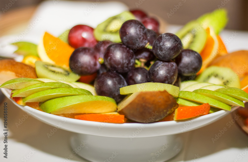 beautifully laid out fruit in plate closeup beautifully laid out fruit in plate closeup