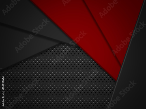  Abstract Red And Black Contrast Tech Background 