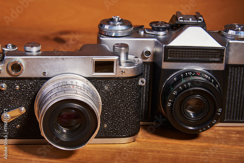 Foto Two film cameras (analog cameras) that were made in the middle of the twentieth