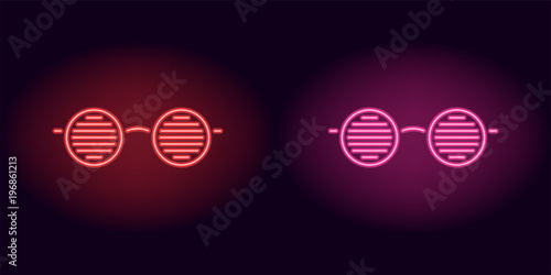 Red and pink neon glasses