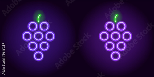 Blue and purple neon grape