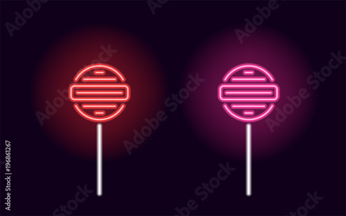 Red and pink neon lollipop