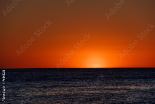 Orange sunset above the sea